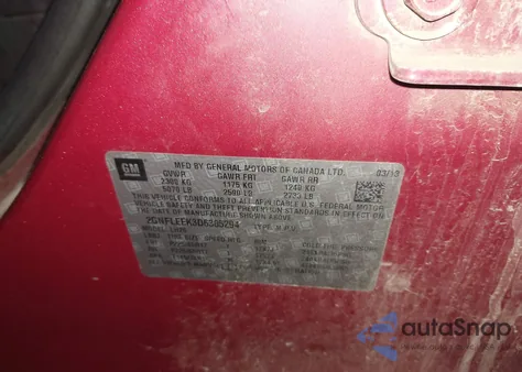 2013 Chevrolet Equinox 1Lt z USA, uszkodzony, nr VIN 2GNFLEEK3D6305294